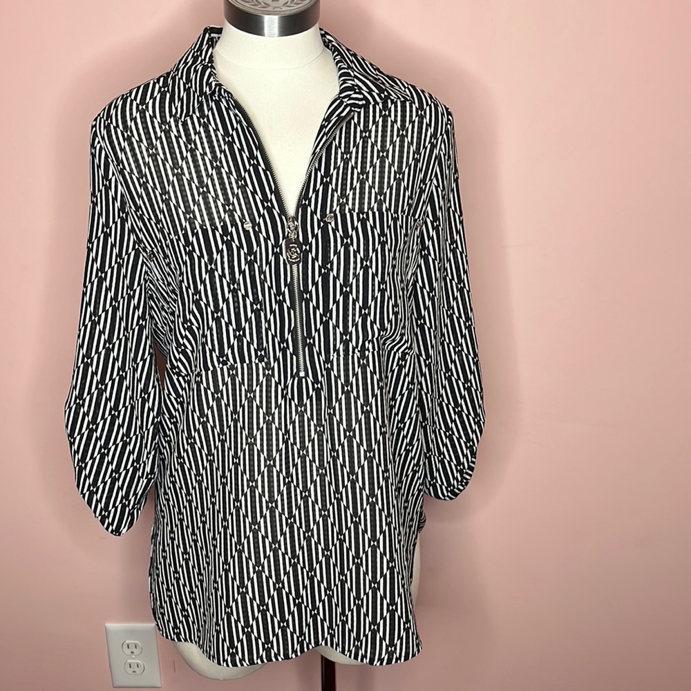 Michael Kors Black and White Blouse